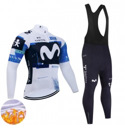 Uomo Invernale Completo Maglie e Calzamaglia con bretelle Movistar Team 2025 N001