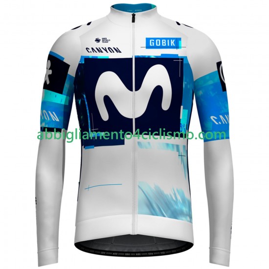 Uomo Maglia Ciclismo Maniche Lunghe Movistar Team 2025 N001