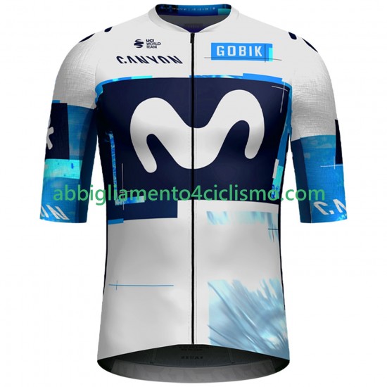 Uomo Maglia Ciclismo Maniche Corte Movistar Team 2025 N002