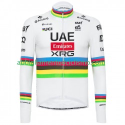Uomo Maglia Ciclismo Maniche Lunghe UAE Team Emirates XRG 2025