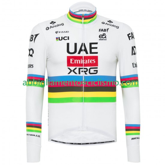 Uomo Maglia Ciclismo Maniche Lunghe UAE Team Emirates XRG 2025