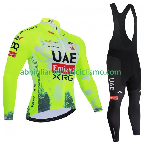 Uomo Completo Maglie e Calzamaglia con bretelle pro uae team emirates xrg tdf editon race fluo 2025