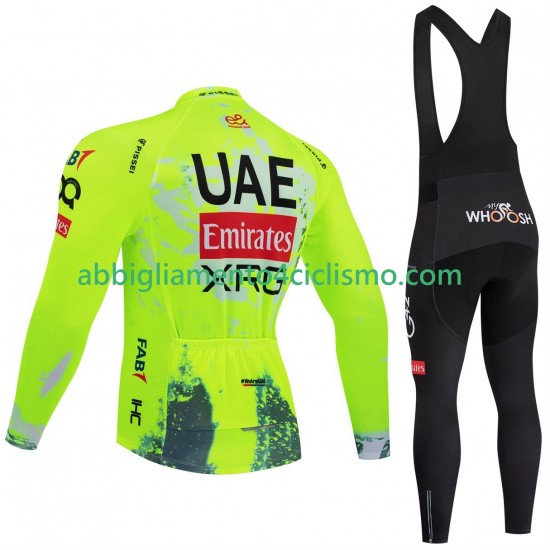Uomo Completo Maglie e Calzamaglia con bretelle pro uae team emirates xrg tdf editon race fluo 2025