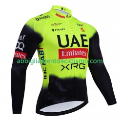 Uomo Maglia Ciclismo Maniche Lunghe equipe pro uae team emirates 2025 fluo
