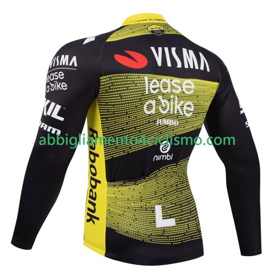 Uomo Maglia Ciclismo Maniche Lunghe equipe pro visma lease a bike tour de france 2025
