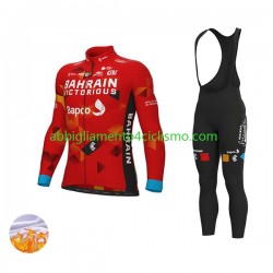 Uomo Invernale Completo Maglie e Calzamaglia con bretelle 2022 Team Bahrain Victorious N001