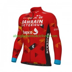 Uomo Maglia Ciclismo Maniche Lunghe 2022 Team Bahrain Victorious N001