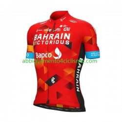 Uomo Maglia Ciclismo Maniche Corte 2022 Team Bahrain Victorious N001