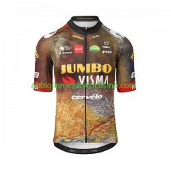 Uomo Maglia Ciclismo Maniche Corte 2022 Team Jumbo-Visma N002