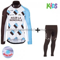 Bambino Invernale Completo Maglie e Salopette 2017 AG2R La Mondiale M001