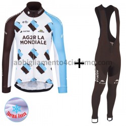 Invernale Completo Maglie e Calzamaglia con bretelle 2017 AG2R La Mondiale M001