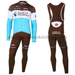 Completo Maglie e Calzamaglia con bretelle 2018 AG2R La Mondiale M002