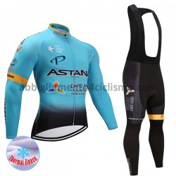 Invernale Completo Maglie e Calzamaglia con bretelle 2017 Astana Pro Team M001