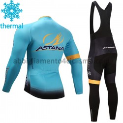 Invernale Completo Maglie e Calzamaglia con bretelle 2017 Astana Pro Team M001