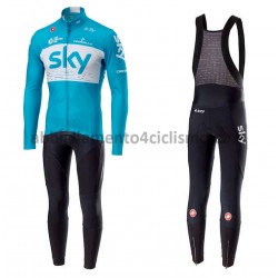 Completo Maglie e Calzamaglia con bretelle 2018 Team Sky M002