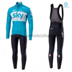 Invernale Completo Maglie e Calzamaglia con bretelle 2018 Team Sky M002