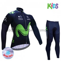 Bambino Invernale Completo Maglie e Salopette 2017 Movistar Team M001