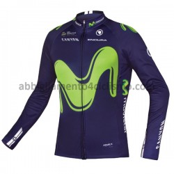Maglia Ciclismo Maniche Lunghe 2017 Movistar Team M001