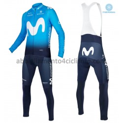Invernale Completo Maglie e Calzamaglia con bretelle 2018 Movistar Team M001