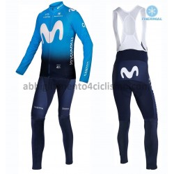 Invernale Completo Maglie e Calzamaglia con bretelle 2019 Movistar Team M001