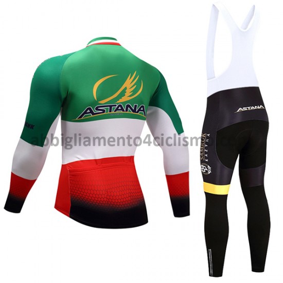 Donna Completo Maglie e Calzamaglia con bretelle 2017 Astana Pro Team M004