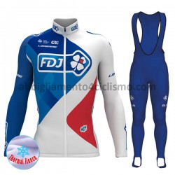 Donna Invernale Completo Maglie e Calzamaglia con bretelle 2017 FDJ M001