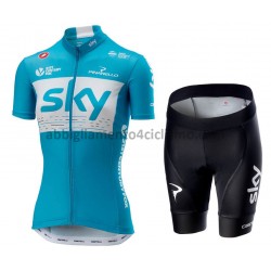 Donna Completo Maglie e Pantaloncini 2018 Team Sky M002