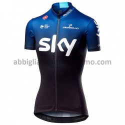 Donna Maglia Ciclismo Maniche Corte 2019 Team Sky M001